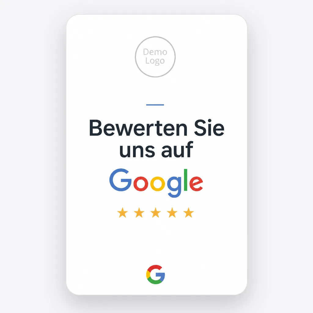 Vorderseite: Logo, Headline und 5 Sterne