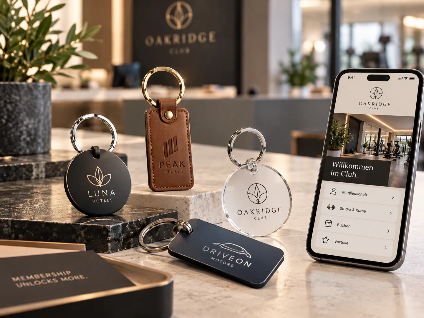 Individuelle NFC-Schlüsselanhänger für Marken und Mitgliederprogramme
