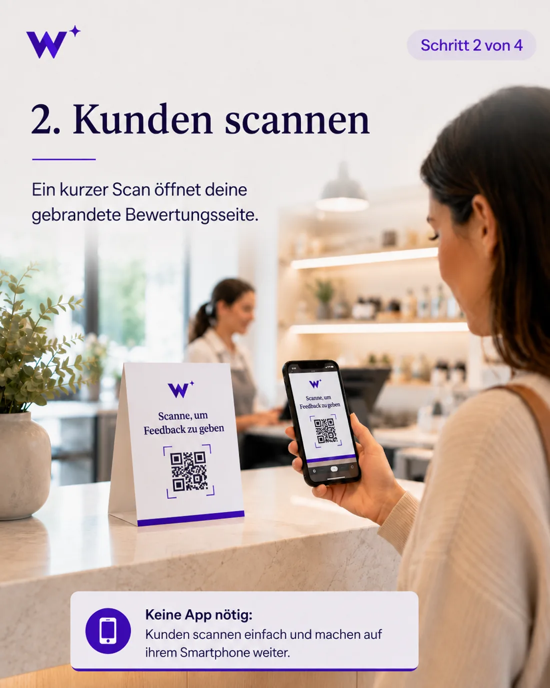 Kunde scannt den QR-Code