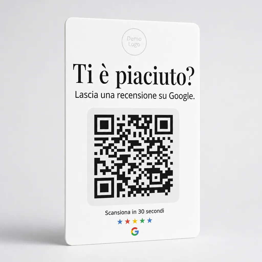 Fronte: logo, titolo e codice QR