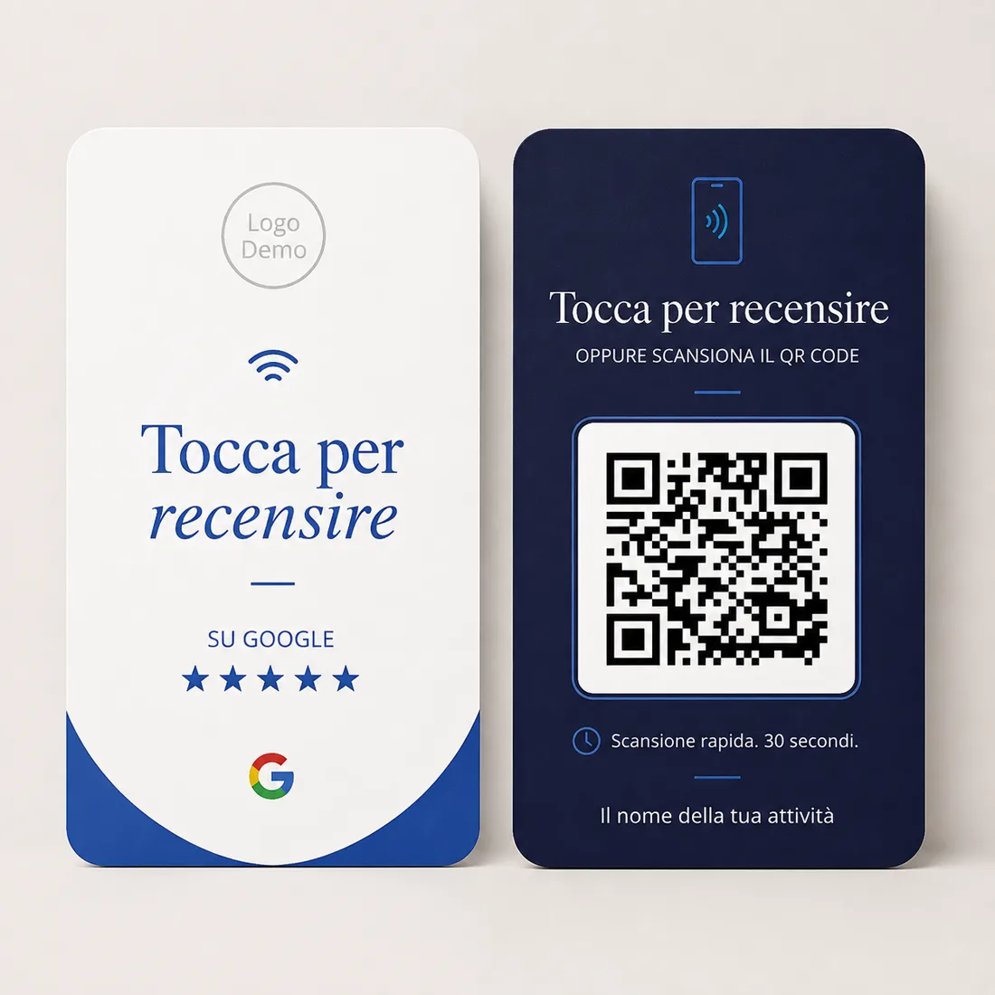 NFC review card Signature design – front and back