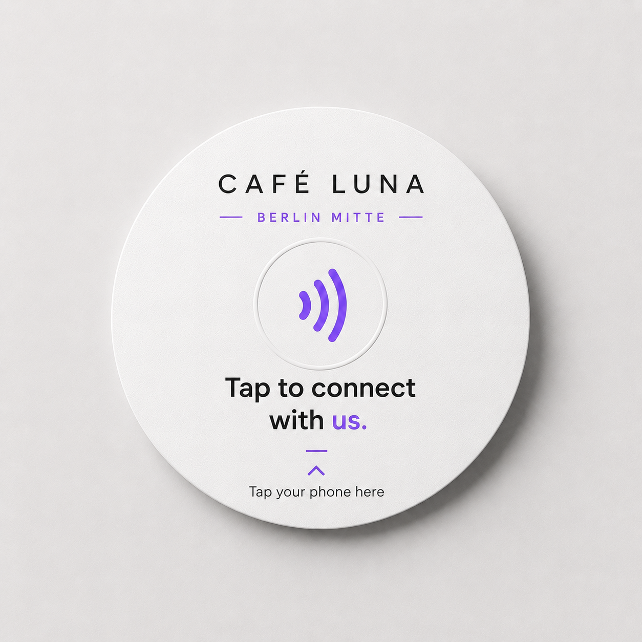 Round Wunderscan NFC sticker in white