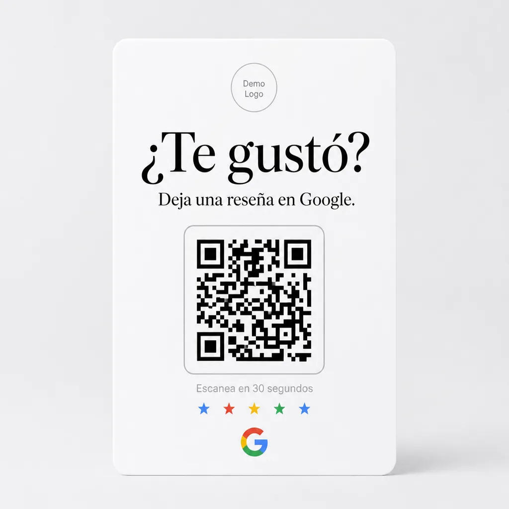 Anverso: logo, titular y código QR