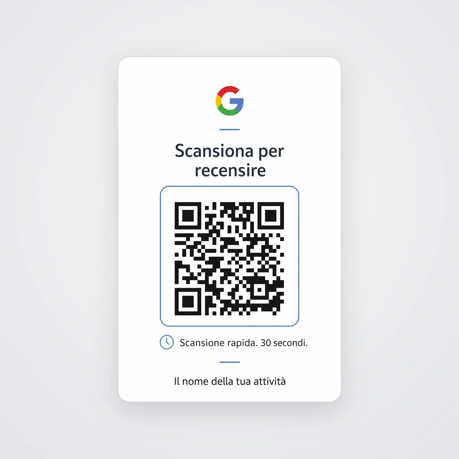 Retro: codice QR e il nome della tua attività