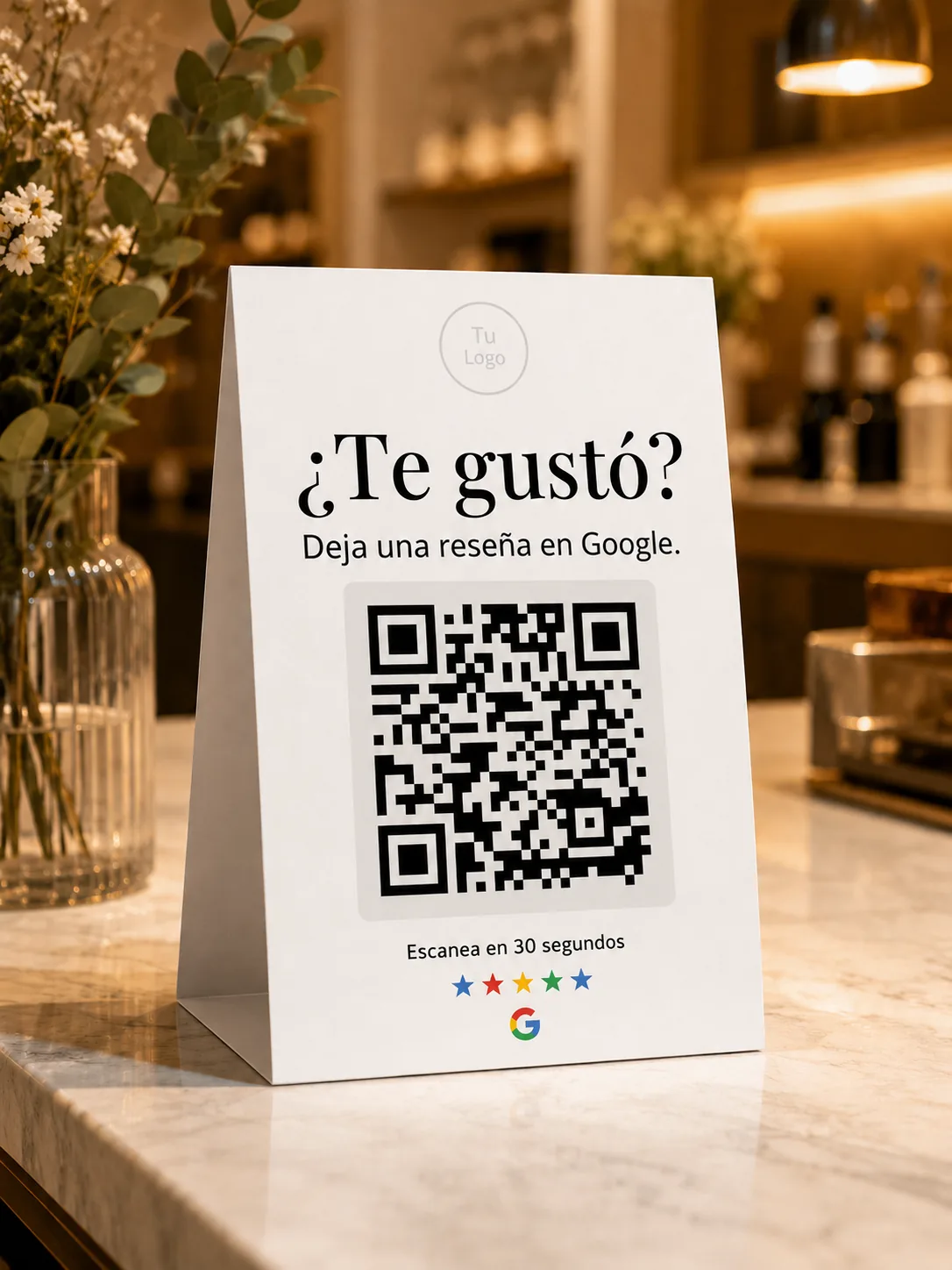 Fancy — diseño de Table tent para reseñas Google