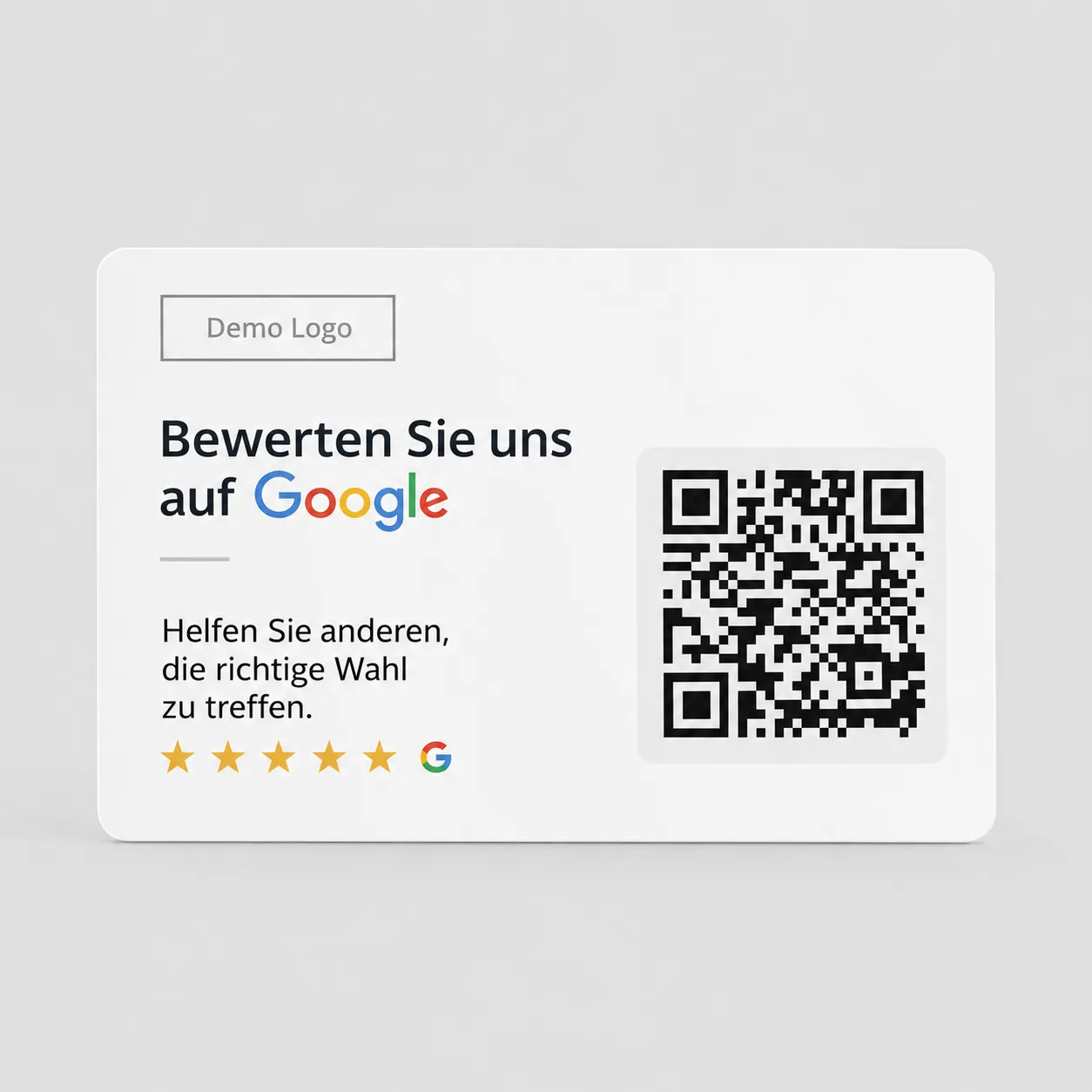 Vorderseite: Logo, Headline und QR-Code