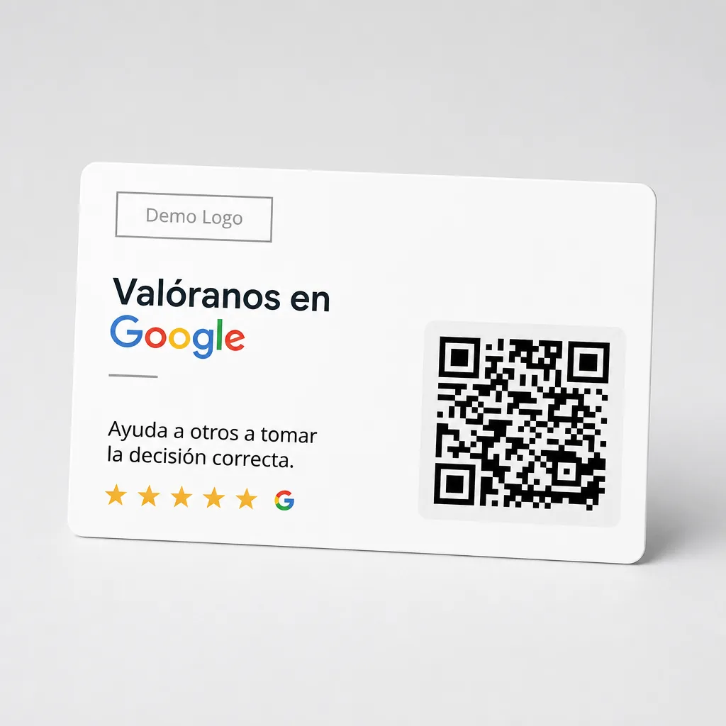 Anverso: logo, titular y código QR