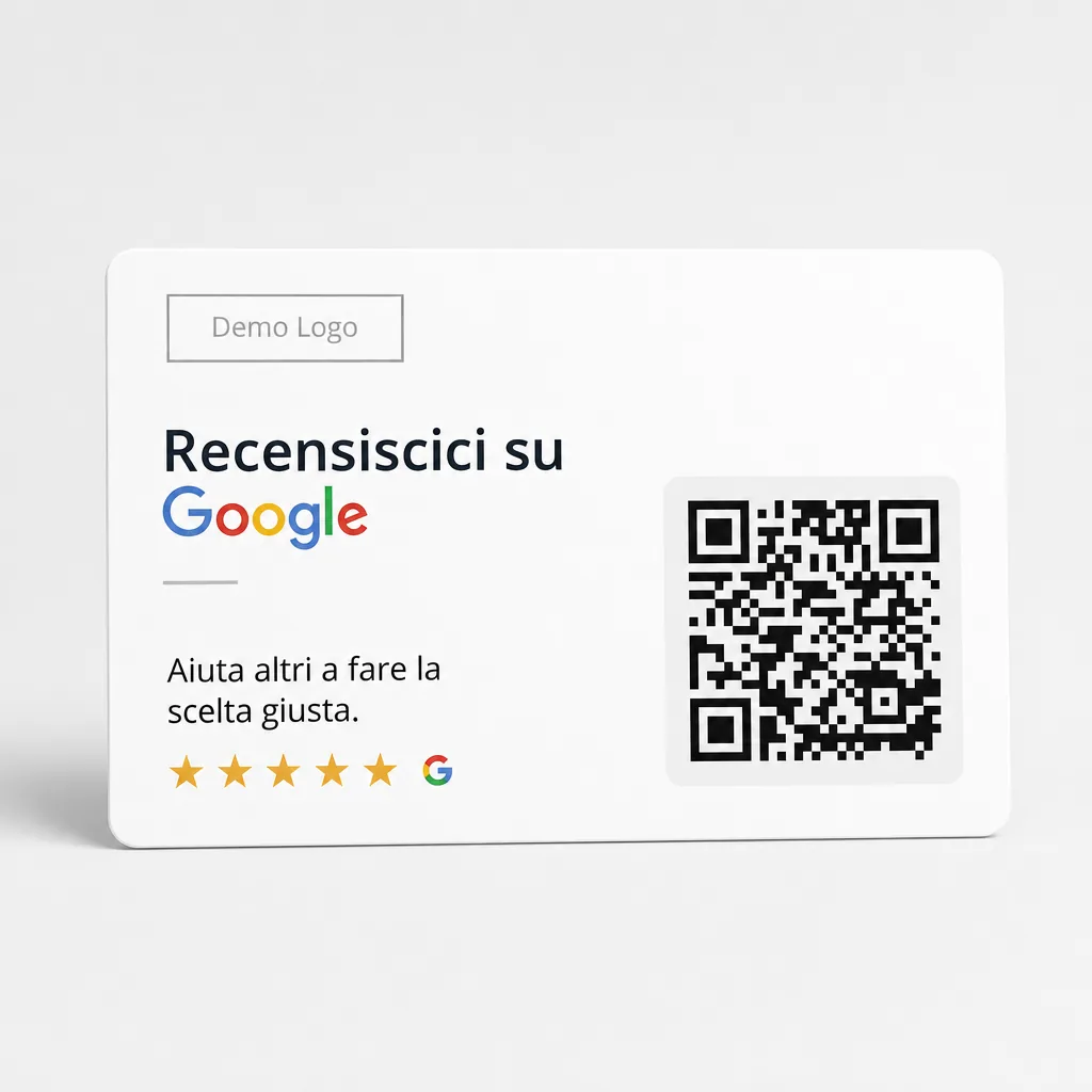 Fronte: logo, titolo e codice QR