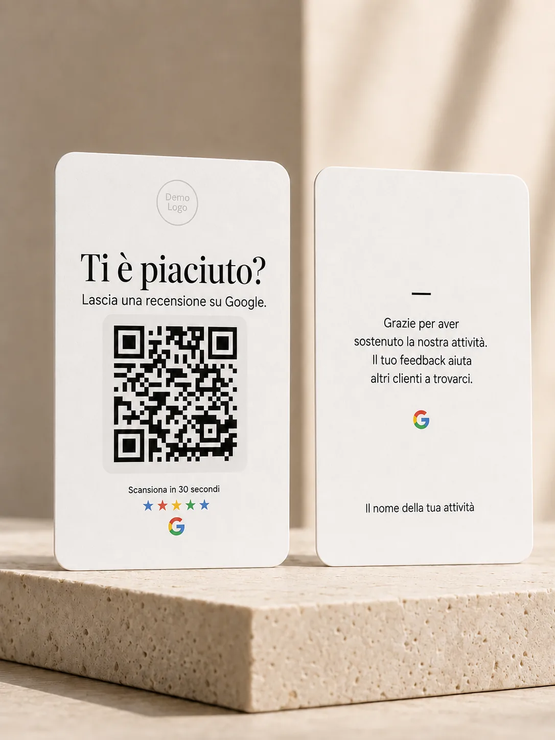 Fancy — Google Review Business Card design line