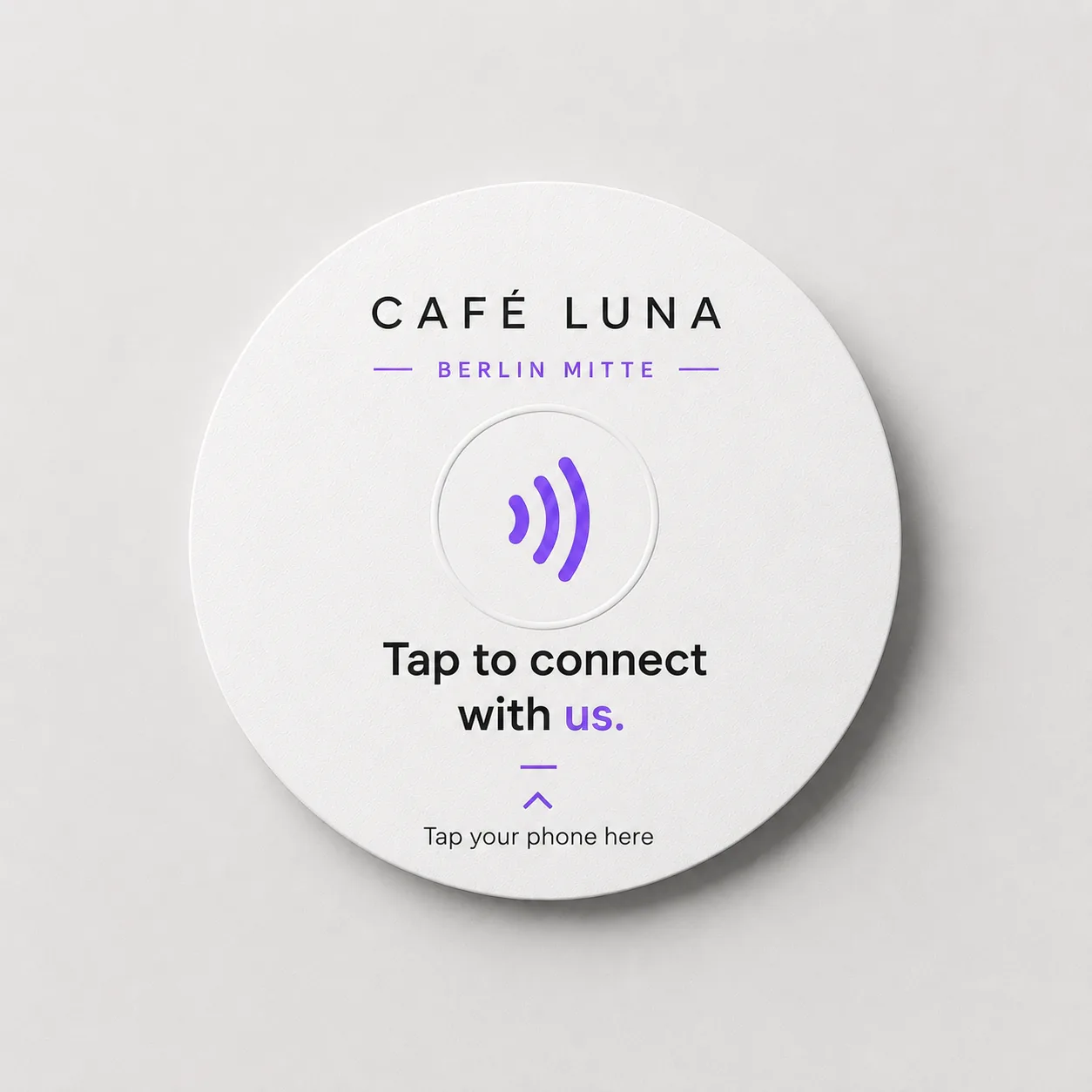 Round Wunderscan NFC sticker in white
