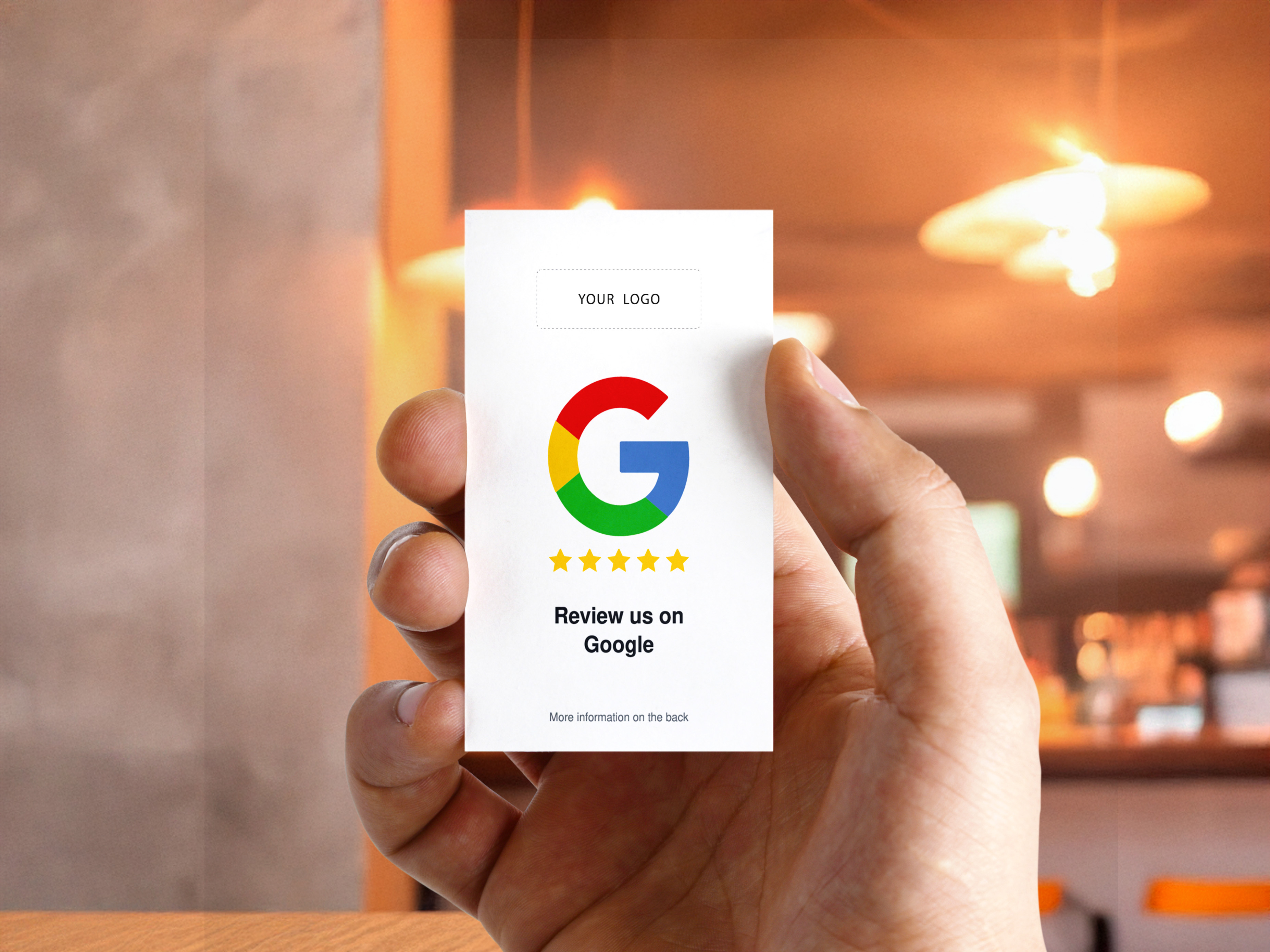 Clean Google Review NFC Business Card design