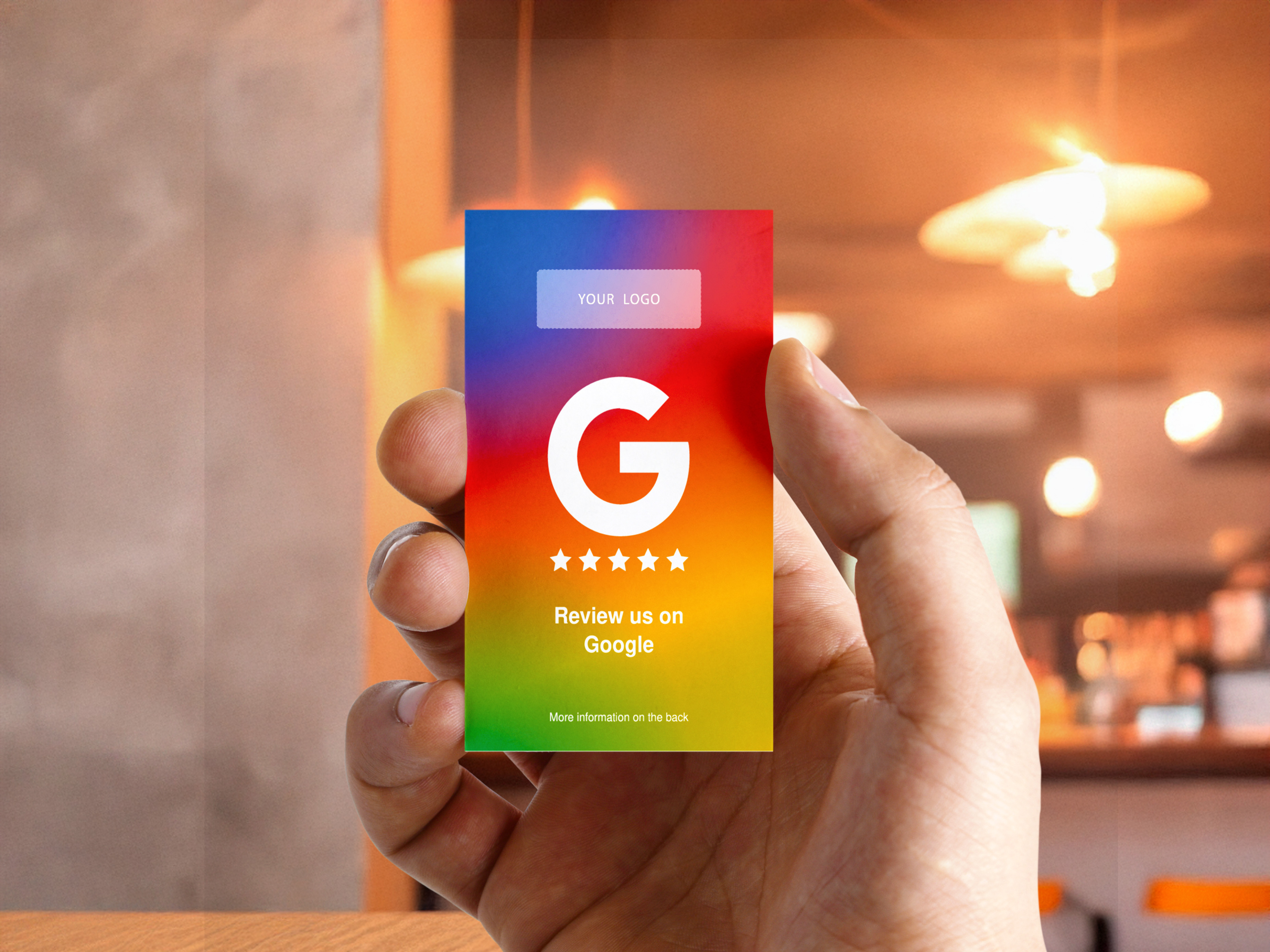 Bold Google Review NFC Business Card design