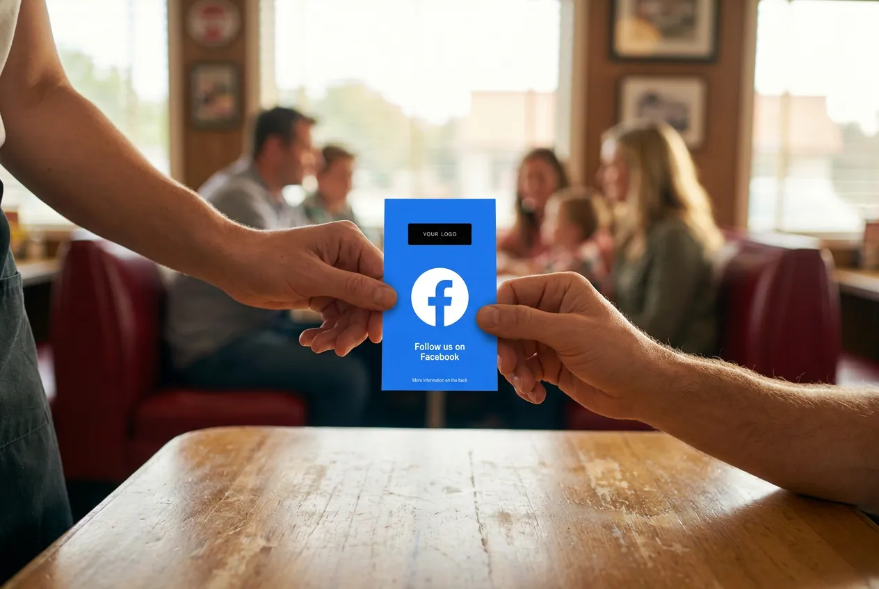 Service handover with a premium QR Facebook business card