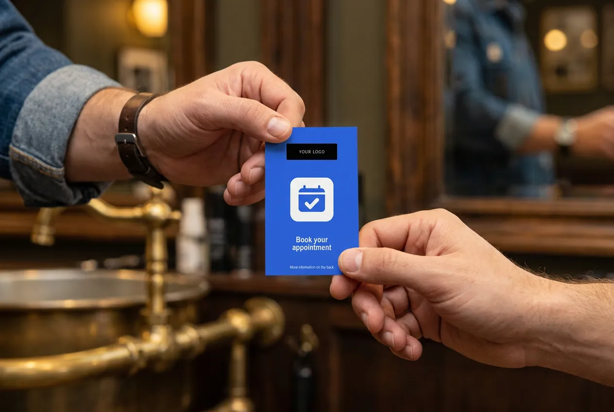 Service handover with a premium QR Fresha business card