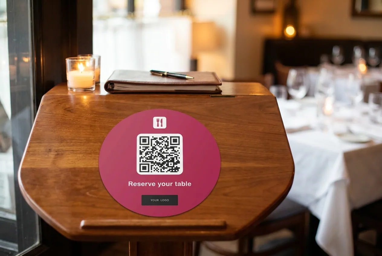 Takeaway packaging with a premium QR OpenTable sticker