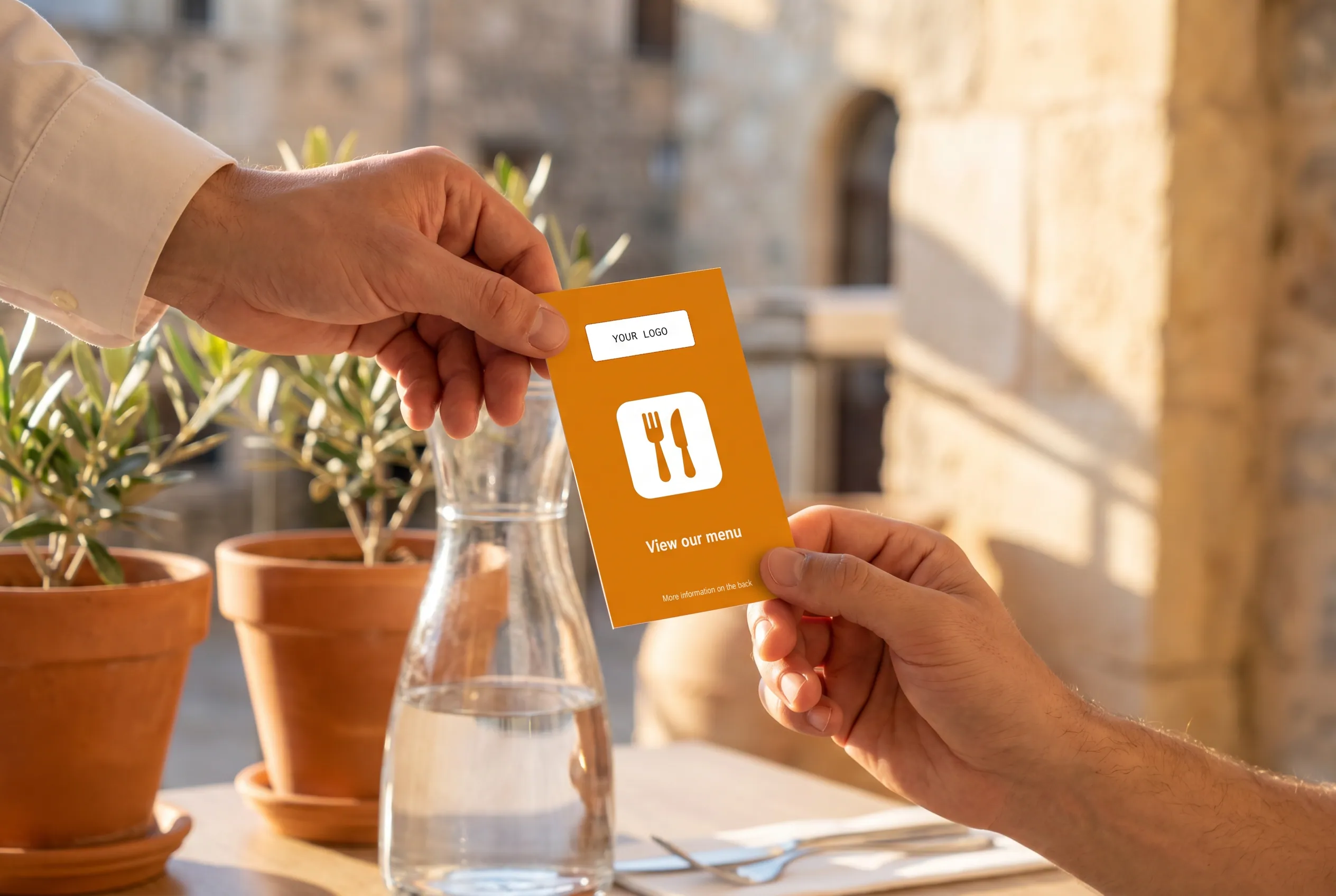 Service handover with a premium PDF Menu business card